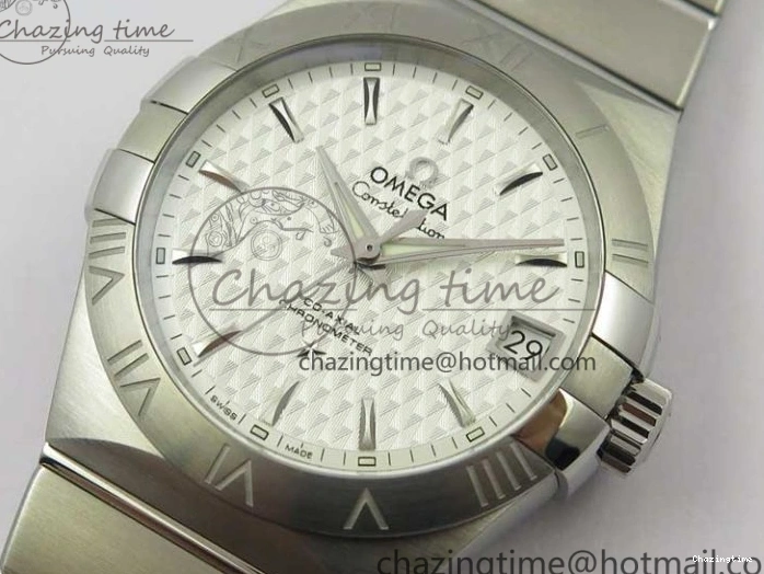 0423 Constellation 38mm SS VSF 1:1 Best Edition White Textured Dial on SS Bracelet A8500 Super Clone EasyCare 7919